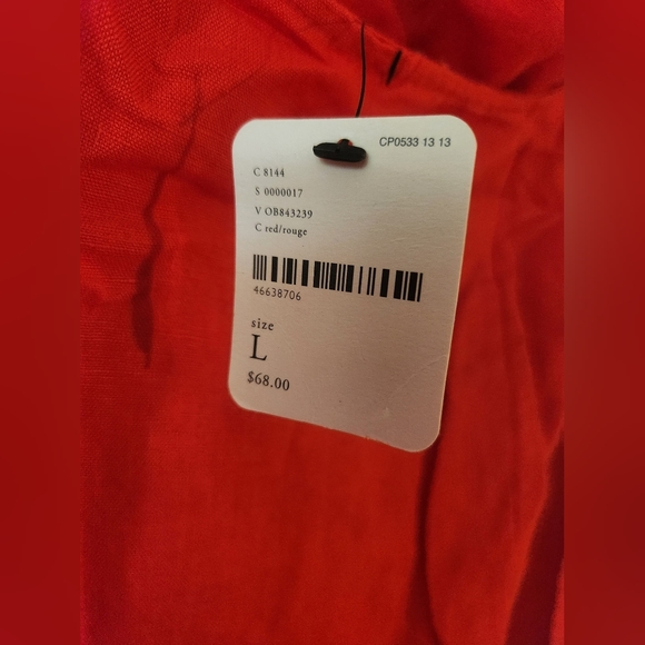 Free People Red Linen Dress L - Picture 3 of 4